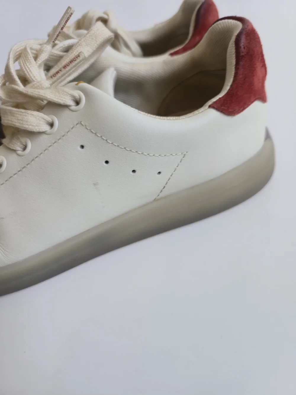 Tory Burch Howell Court Sneakers shoes women's 7 Off-white leather
